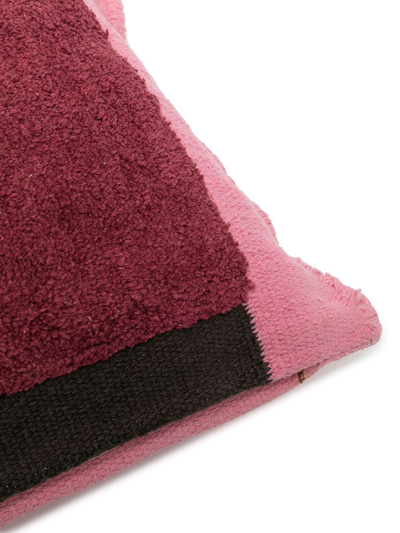 Shop Colville Colour-block Cotton Cushion In Pink