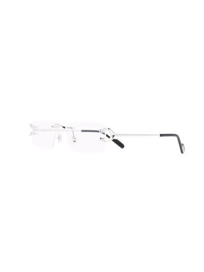 Cartier Rimless Square-frame Glasses In Silver