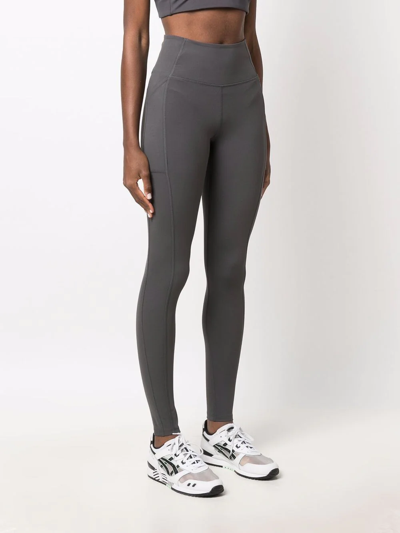 Shop Girlfriend Collective Inset-pocket High-rise Leggings In Grey