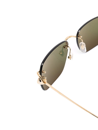 Cartier Rectangle-frame Sunglasses In Gold