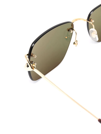 Cartier Rectangle-frame Sunglasses In Gold