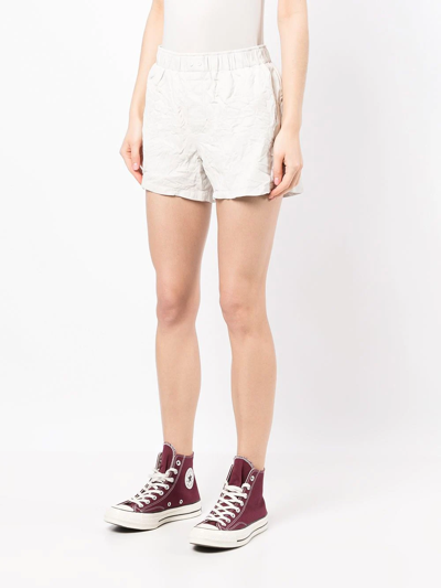 Shop Zadig & Voltaire Crinkled-effect Leather Shorts In Grey