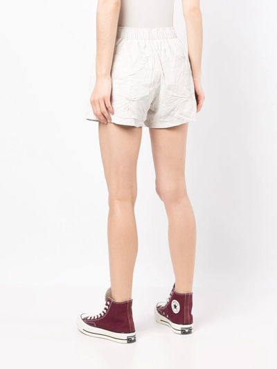 Shop Zadig & Voltaire Crinkled-effect Leather Shorts In Grey
