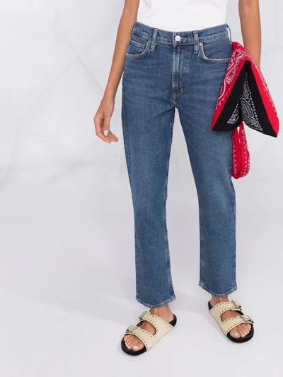Shop Agolde High-rise Straight-leg Jeans In Blue