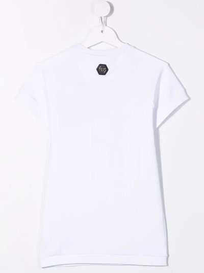 Shop Philipp Plein Junior Dragon-print T-shirt Dress In White