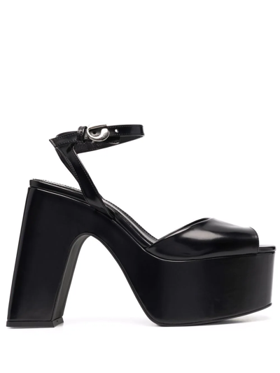 Shop Coperni Platform-sole Sandals In Black