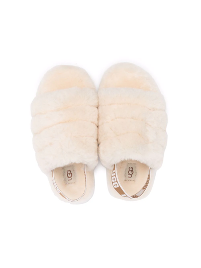 Shop Ugg Fluff Yeah Shearling Slides In White