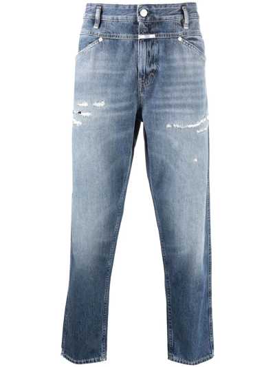 Closed X-lent Relaxed Tapered Leg Organic Cotton Jeans In Blue