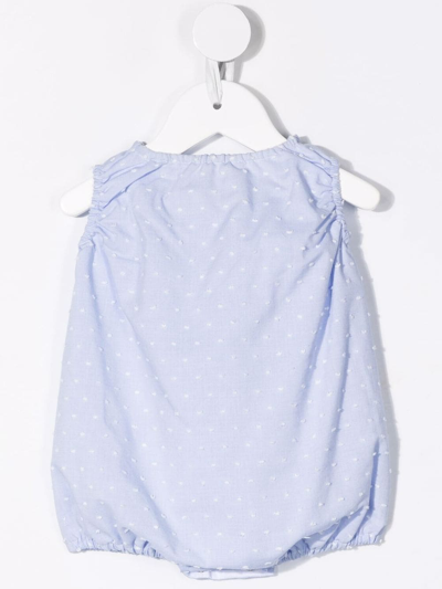 La Stupenderia Textured Sleeveless Romper In Blue