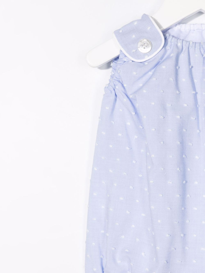 La Stupenderia Textured Sleeveless Romper In Blue