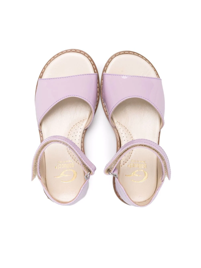 Shop Gallucci Patent-leather Flat Sandals In Purple