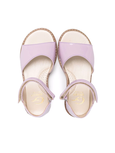 Gallucci Patent-leather Flat Sandals In Purple