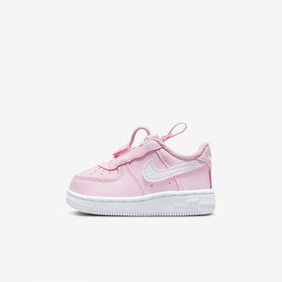 Shop Nike Force 1 Toggle Baby/toddler Shoes In Pink Foam,white