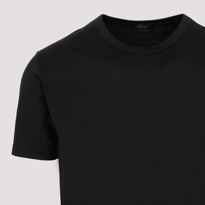 Shop Brioni Cotton T-shirt Tshirt In Black