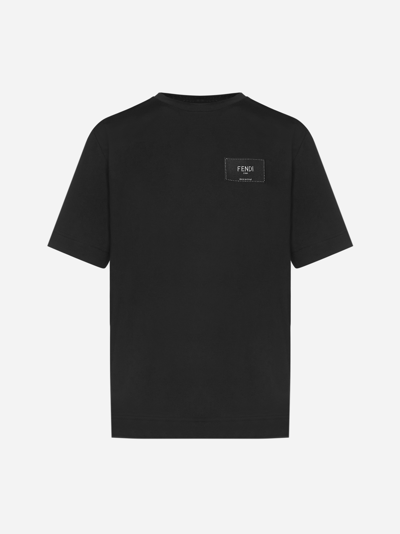 Shop Fendi Logo-patch Cotton T-shirt