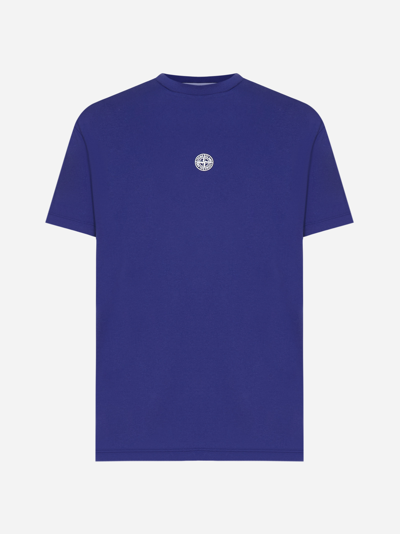 Shop Stone Island Logo And Print Cotton T-shirt