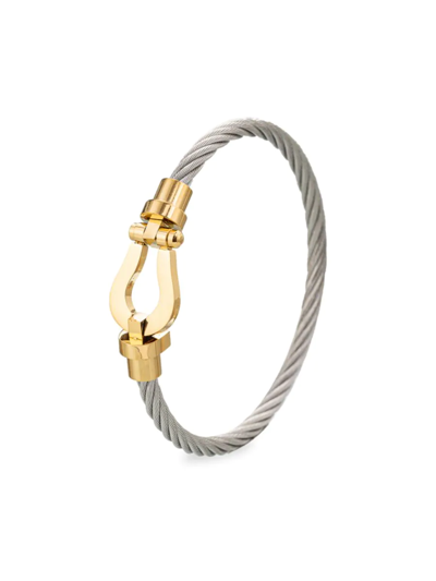 Shop Eye Candy La Men's The Luxe Collection Sebastian Wire Titanium Bracelet In Neutral