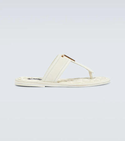 Shop Tom Ford Suede Sandals In Off White