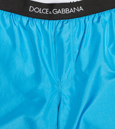 Shop Dolce & Gabbana Logo Swim Trunks In Turchese 3