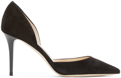 Jimmy Choo 85mm Addison Suede D'orsay Pumps, Black