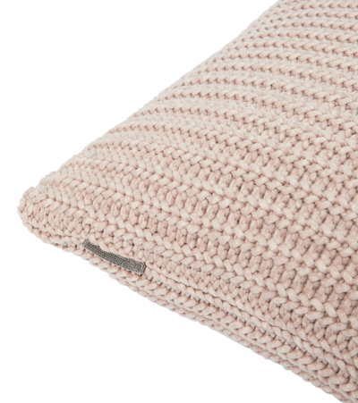 Shop Brunello Cucinelli Cotton-blend Knit Cushion