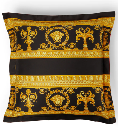 Shop Versace Barocco Printed Cotton Cushion
