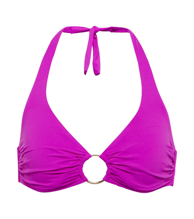 Melissa Odabash Brussels Purple Halterneck Bikini Top In Voila