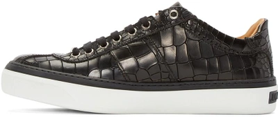 Shop Jimmy Choo Black Croc Portman Low-top Sneakers