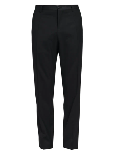 Shop Dolce & Gabbana Men's Single-pleat Stretch Wool Pants In Nero