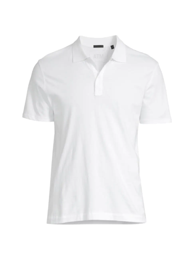 Shop Atm Anthony Thomas Melillo Men's Classic Jersey Slim-fit Polo In White