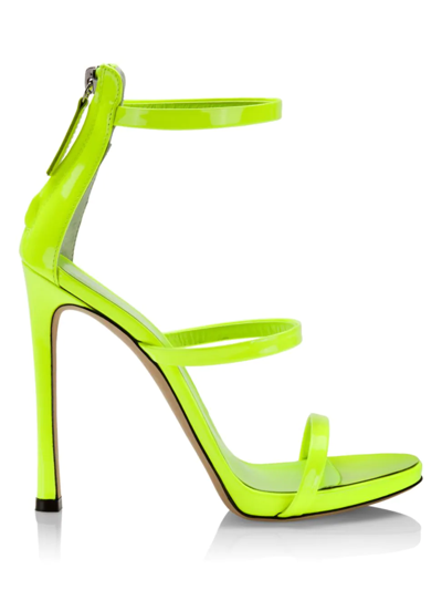 Shop Giuseppe Zanotti Women's South 115 Patent-leather Sandals In Yellow