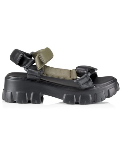 Shop Arizona Love Women's Trekky Leather Platform Sport Sandals In Black