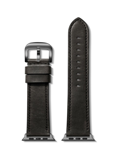 Shop Shinola Men's Grizzly Leather Smart Watch Strap In Black