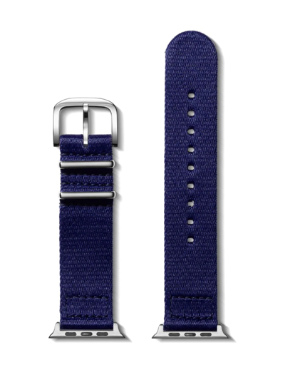 Shop Shinola Men's Nylon Smart Watch Strap In Dark Navy