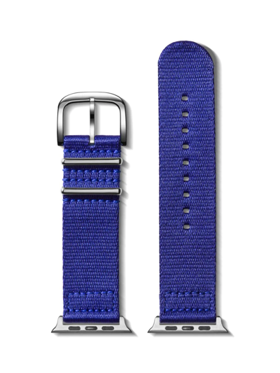 Shop Shinola Men's Nylon Smart Watch Strap In Cobalt Silver
