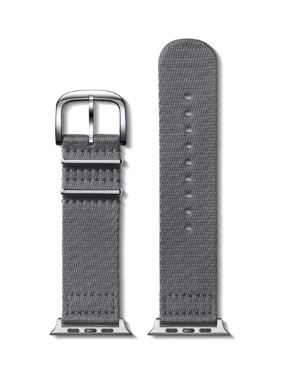 Shop Shinola Men's Nylon Smart Watch Strap In Grey Silver