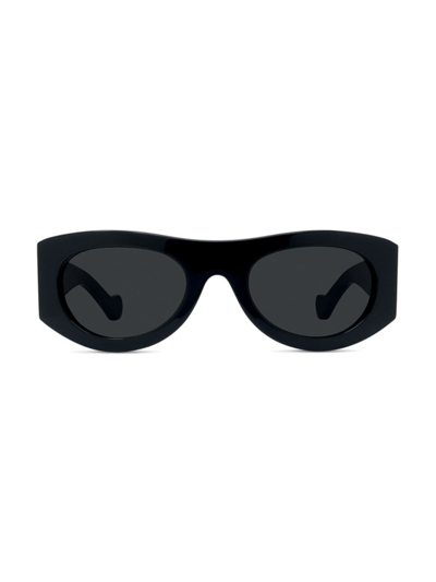 Shop Loewe Women's 57mm Shield Sunglasses In Shiny Black Smoke