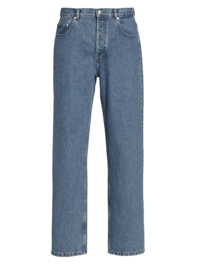 Shop Apc Fairfax Straight-leg Jeans In Washed Indigo