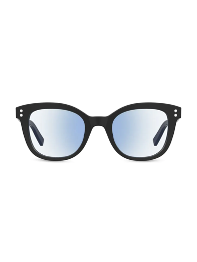 Shop Kate Spade Women's Tanea 48mm Square Blue Block Optical Glasses In Black