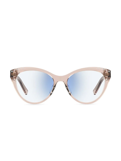 Shop Kate Spade Women's Xara 51mm Cat Eye Blue Block Optical Glasses In Pink