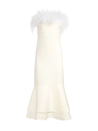 Shop Likely Women's Feather Midi Aurora Dress In White