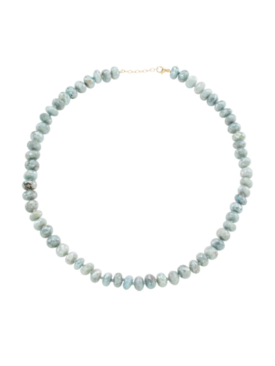 Shop Jia Jia Women's Oracle Faceted Aquamarine Necklace In Blue