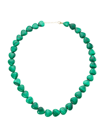 Shop Jia Jia Women's Oracle Malachite Heart Necklace In Green