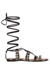 VALENTINO GARAVANI PRIMITIVE PRINT LEATHER LACE-UP SANDALS,63IG70003-Mjc10