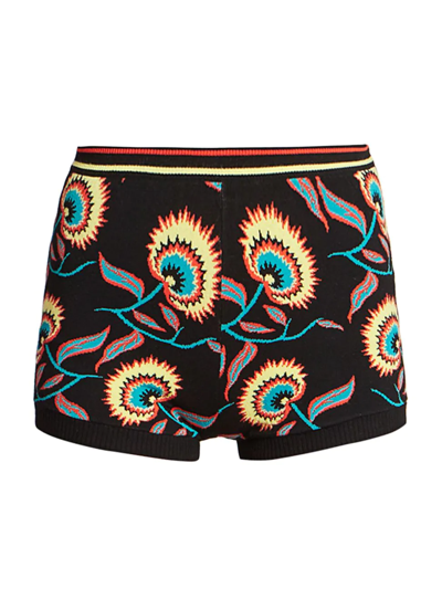 Shop Paco Rabanne Women's Dandelion Jaquard Shorts In Jacquard Jamaican Flower