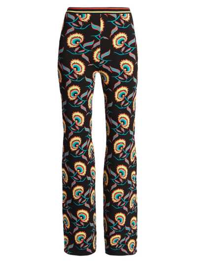 Shop Paco Rabanne Women's Sun Print Fitted Pants In Jacquard Jamaician Flower