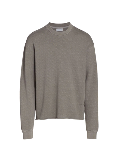 Shop John Elliott Raw Edge Jacquard Terry Crewneck Top In Washed Charcoal