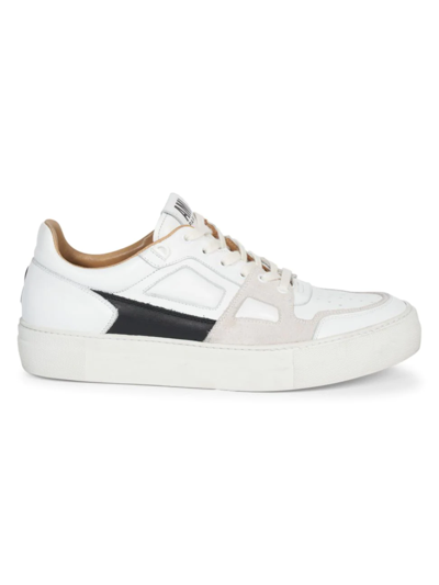 Shop Ami Alexandre Mattiussi Men's Leather Low-top Sneakers In Noir Blanc