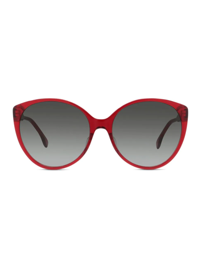 Shop Fendi Fine 59mm Round Sunglasses In Shiny Red
