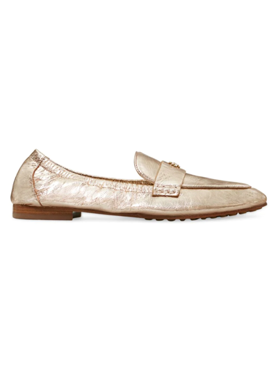 Shop Tory Burch Women's Metallic Leather Ballet Loafers In Spark Gold